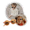 UV400 Kids Round Sunglasses for Ages 1 to 5 with Vintage Frames