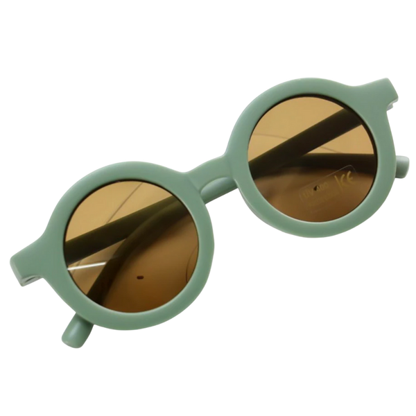 UV400 Kids Round Sunglasses for Ages 1 to 5 with Vintage Frames