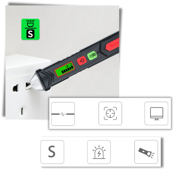 Non Contact Voltage Tester With LCD Display And Adjustable Sensitivity