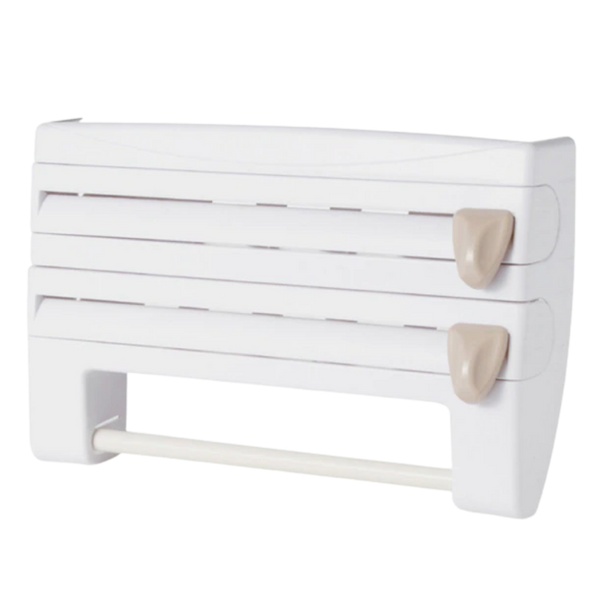 All-In-One Wall Mounted Kitchen Organizer For Paper Towels Foil And Wrap