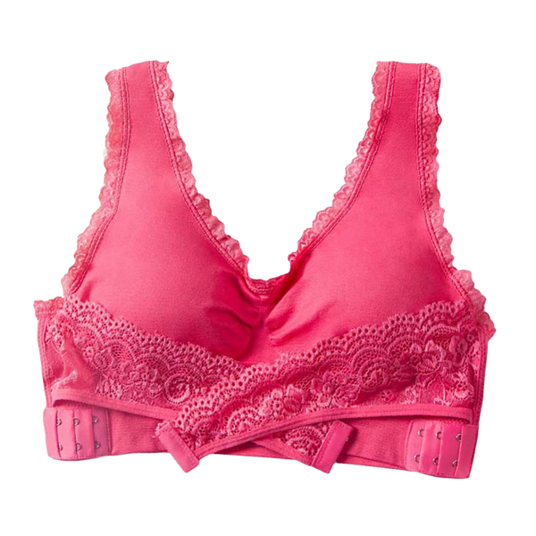 Posture-Boosting Seamless Wireless Lace Push-Up Bra