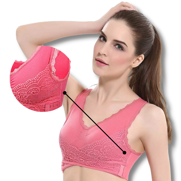 Posture-Boosting Seamless Wireless Lace Push-Up Bra