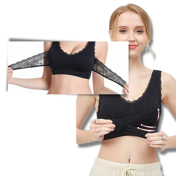 Posture-Boosting Seamless Wireless Lace Push-Up Bra