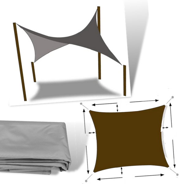 Weatherproof Rectangular Sun Shade Sail With Wide Coverage
