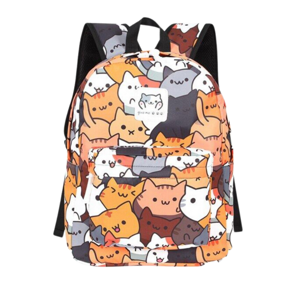 Chic Cat Inspired Daypack With Ample Room And Locking Zippers