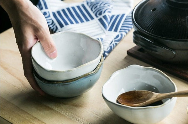 White & Blue Shell Porcelain Plates & Bowls