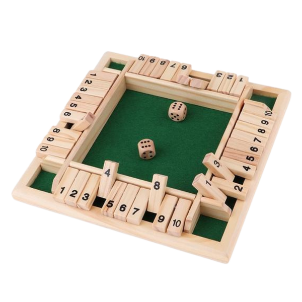 Wooden Dice Game for Learning Math and Family Fun Activities
