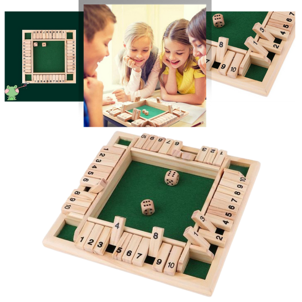 Wooden Dice Game for Learning Math and Family Fun Activities