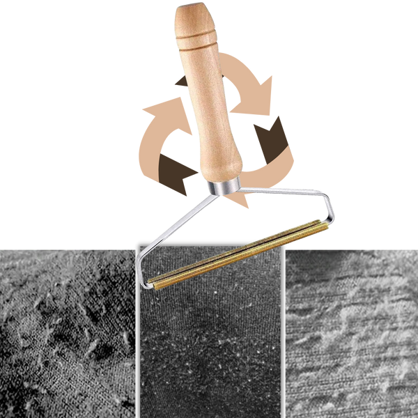 Wooden Handle Pet Hair And Lint Remover With Copper Head For Clothes