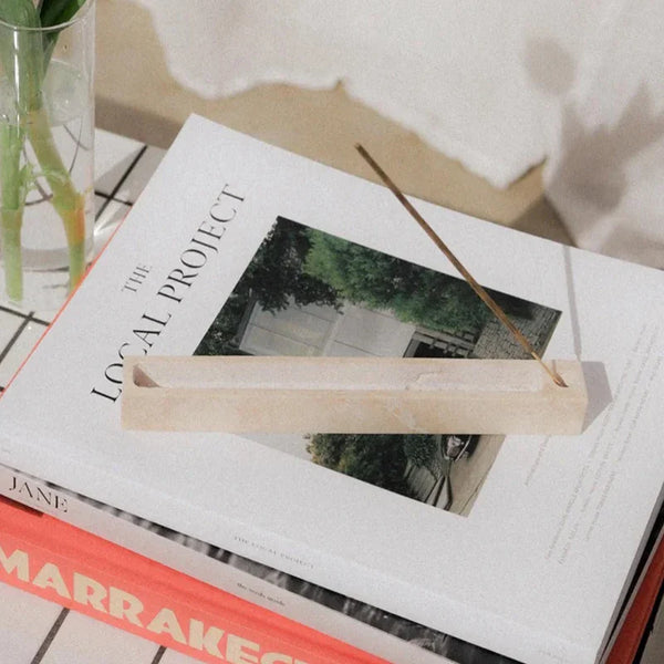 Zen Strata Travertine Incense Holder