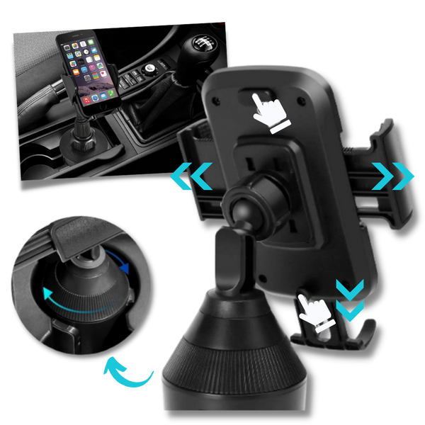 Premium 360 Degree Gooseneck Cup Holder Phone Mount For Hands Free Driving