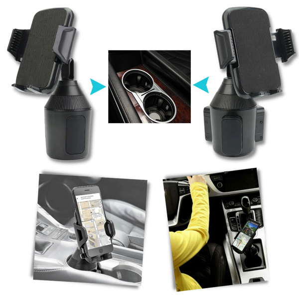 Premium 360 Degree Gooseneck Cup Holder Phone Mount For Hands Free Driving