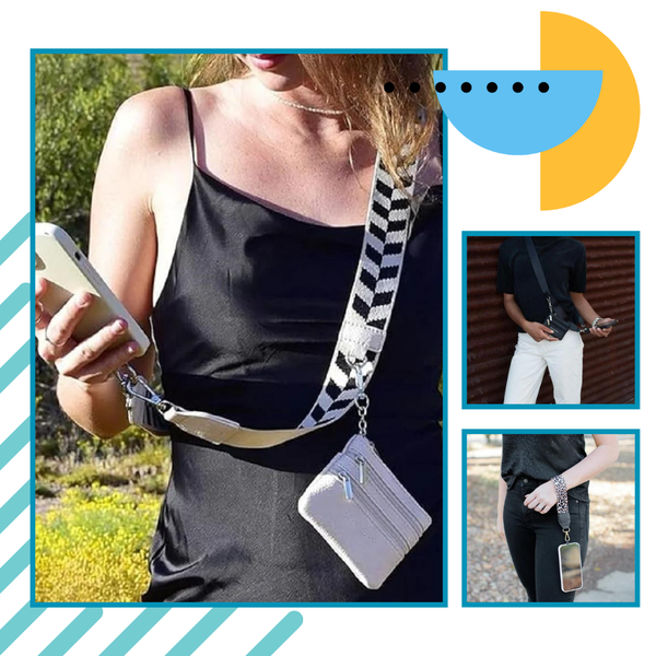 Crossbody Phone Strap With Water Resistant Pouch For Hands Free Carry