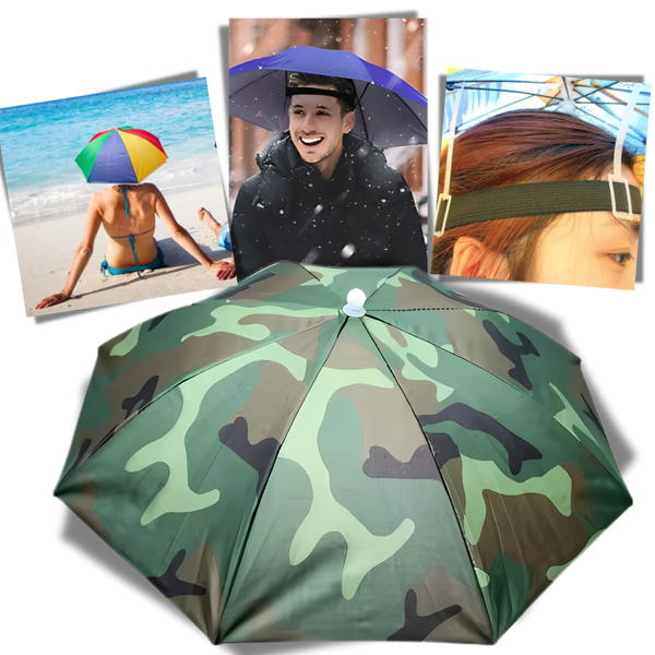 Adjustable Hands Free Umbrella Hat For Sun And Rain Protection