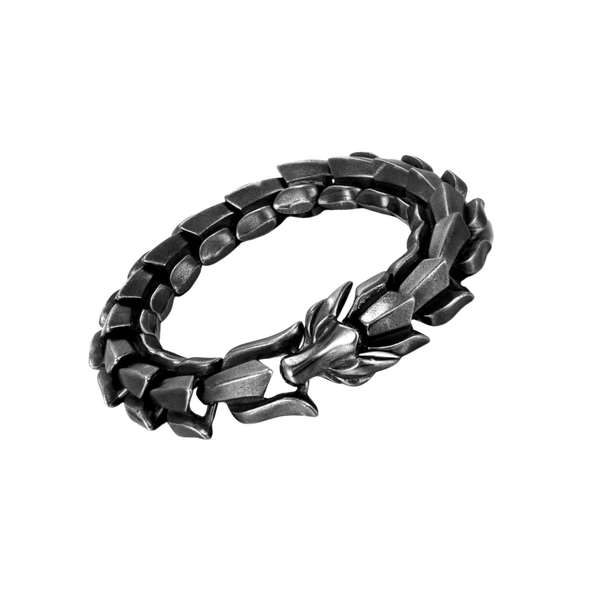 Norse Dragon Bracelet In Marine Grade Steel With Adjustable Fit
