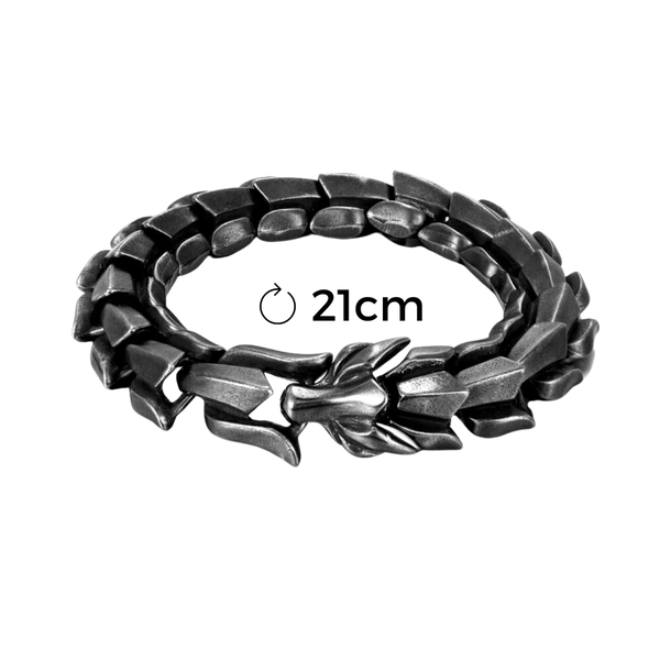 Norse Dragon Bracelet In Marine Grade Steel With Adjustable Fit