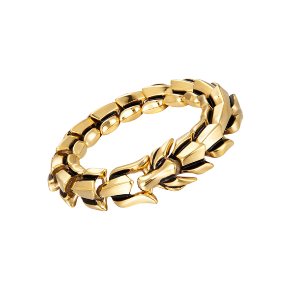 Norse Dragon Bracelet In Marine Grade Steel With Adjustable Fit