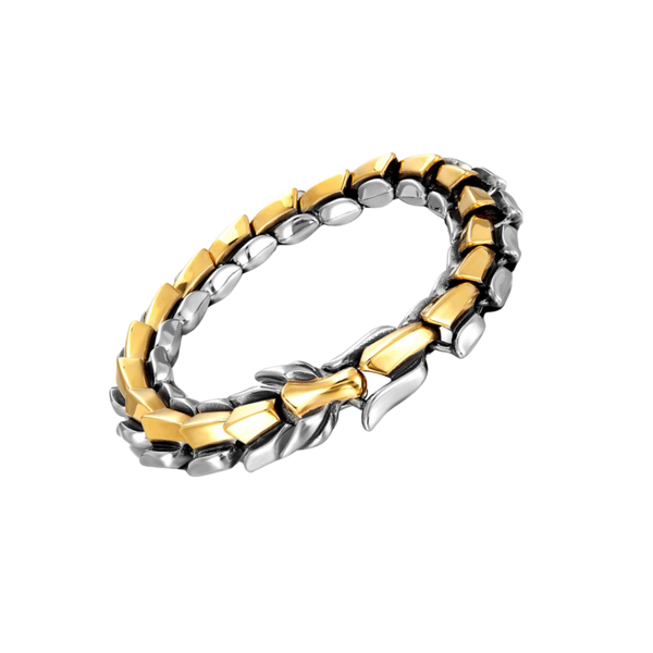 Norse Dragon Bracelet In Marine Grade Steel With Adjustable Fit