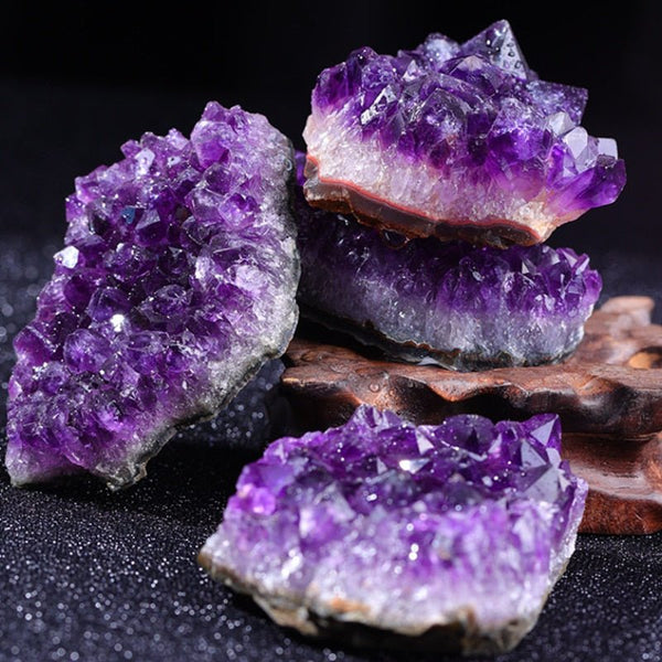 Genuine Amethyst Crystal Cluster Natural Stone Home Decor Accent