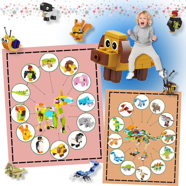 Animal Building Blocks For Creative Learning, 24 Unique Designs