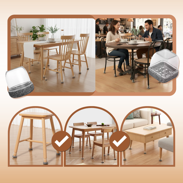 Scratch-Proof Furniture Leg Socks With Felt Base For Smooth Glides