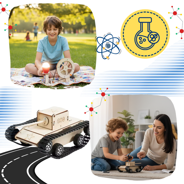Wooden STEM Construction Kit for Kids Learn by Assembling Ten Models