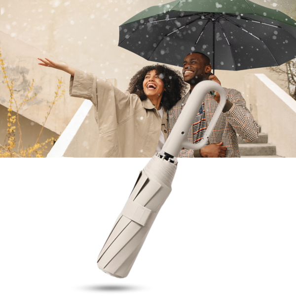 Wind Resistant Automatic Lock Umbrella With Ergonomic Handle