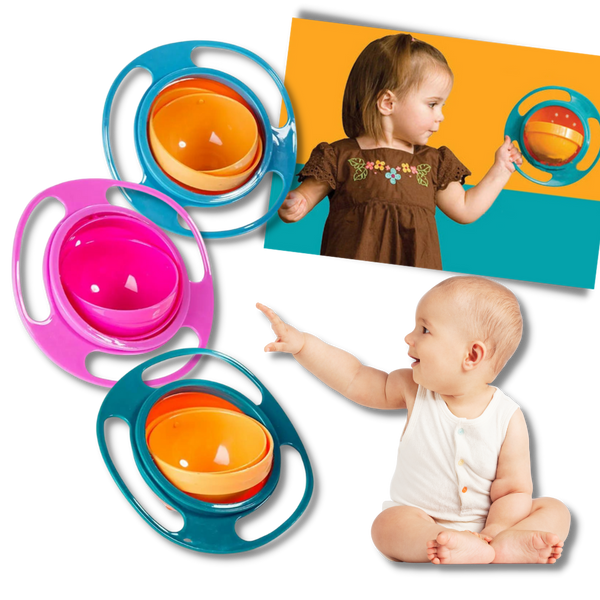 Baby Gyro Feeding Bowl With Spill Proof Design And Easy Cleaning