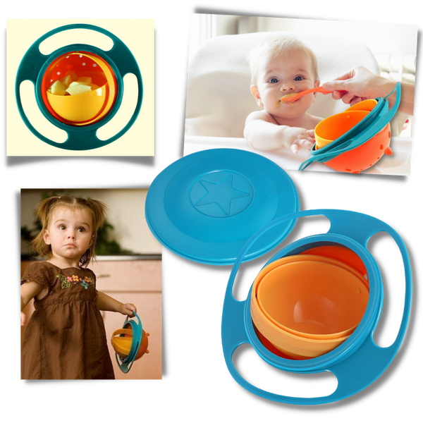 Baby Gyro Feeding Bowl With Spill Proof Design And Easy Cleaning