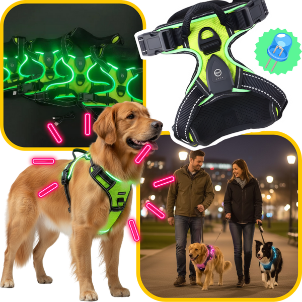 Light Up Dog Harness With Night Visibility And 3 LED Modes