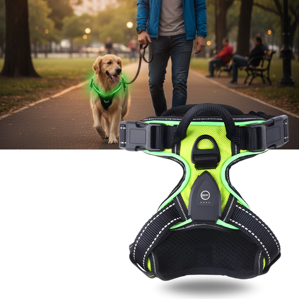 Light Up Dog Harness With Night Visibility And 3 LED Modes
