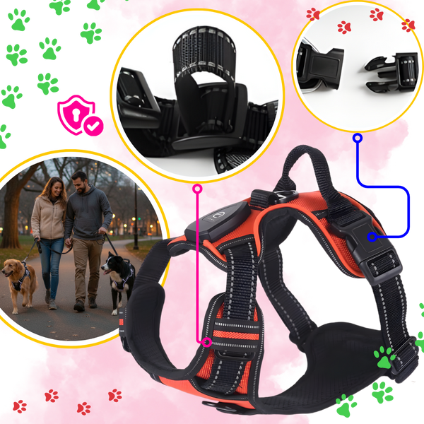 Light Up Dog Harness With Night Visibility And 3 LED Modes