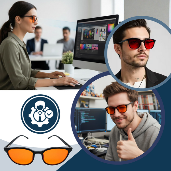 Red Tint Blue Light Blocking Glasses for Sleep and Focus