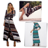 Boho V Neck Maxi Dress With Ethnic Charm And Flowy Silhouette