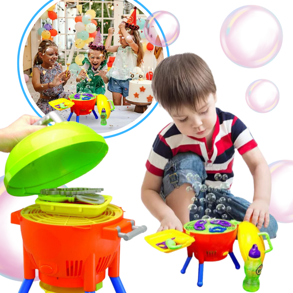 Bubble Barbecue Grilling Toy With Automatic Bubble Blower For Outdoor Play