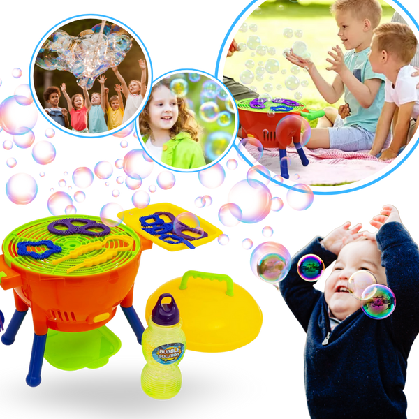 Bubble Barbecue Grilling Toy With Automatic Bubble Blower For Outdoor Play