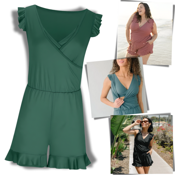 Swim Romper With Built In Bra And Tummy Control And Water Resistant