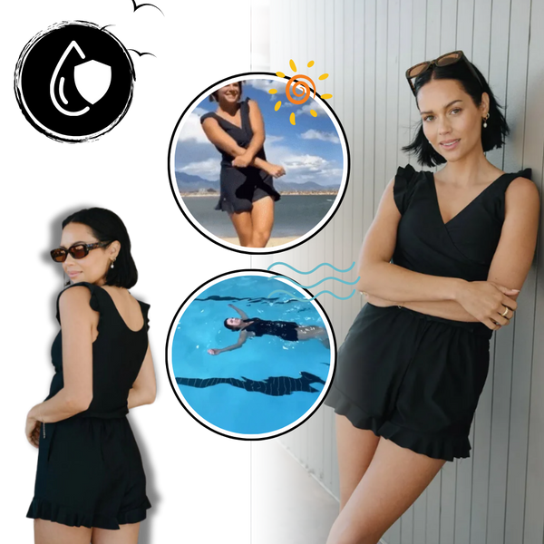Swim Romper With Built In Bra And Tummy Control And Water Resistant