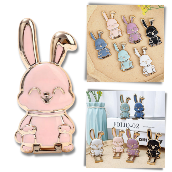 Bunny Shaped Phone Stand Foldable For Desk With Strong Adhesion