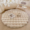Soft Rabbit Faux Fur Round Rug Plush Luxurious Home Decor