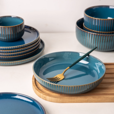 Anatoli 12 Piece Minimalist Dinnerware Set For Everyday Modern Dining
