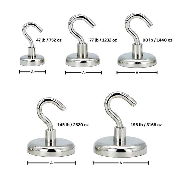 Premium Magnetic Grip Hooks With Forty Pound Holding Power For Home And Travel