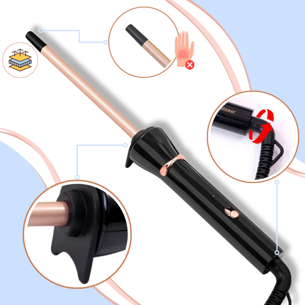 Ceramic Micro Curl Wand For Fast Dual Temp Spiral Curls And Frizz Control