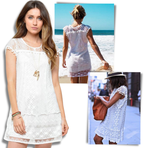 Boho Lace Mini Dress With Soft Breathable Cotton For All Day Wear