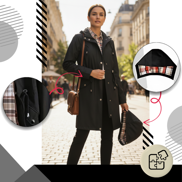 Lightweight Waterproof Trench Coat With Detachable Hood