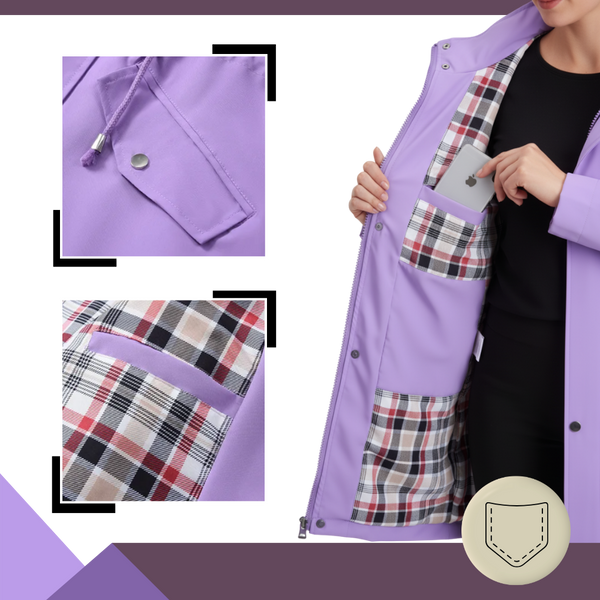 Lightweight Waterproof Trench Coat With Detachable Hood