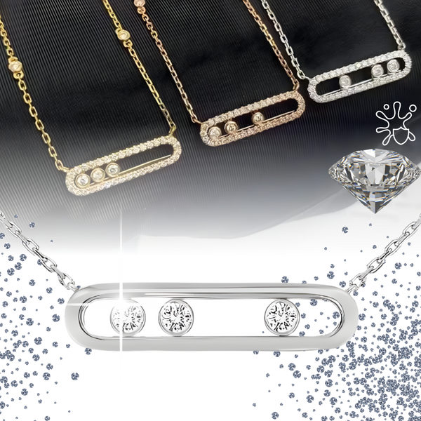 Three Stone Zircon Necklace With Timeless Shine And Free Movement