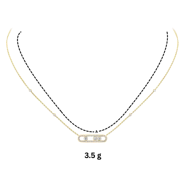 Three Stone Zircon Necklace With Timeless Shine And Free Movement
