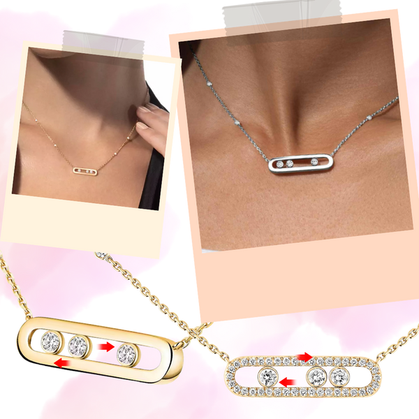 Three Stone Zircon Necklace With Timeless Shine And Free Movement