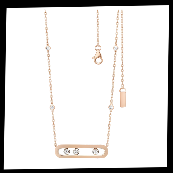 Three Stone Zircon Necklace With Timeless Shine And Free Movement